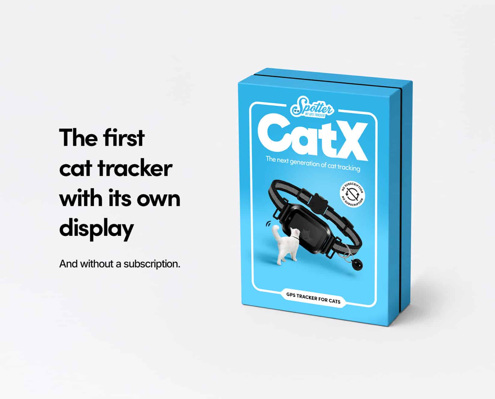 Spotter CatX - Cat GPS Tracker with Display, No Subscription