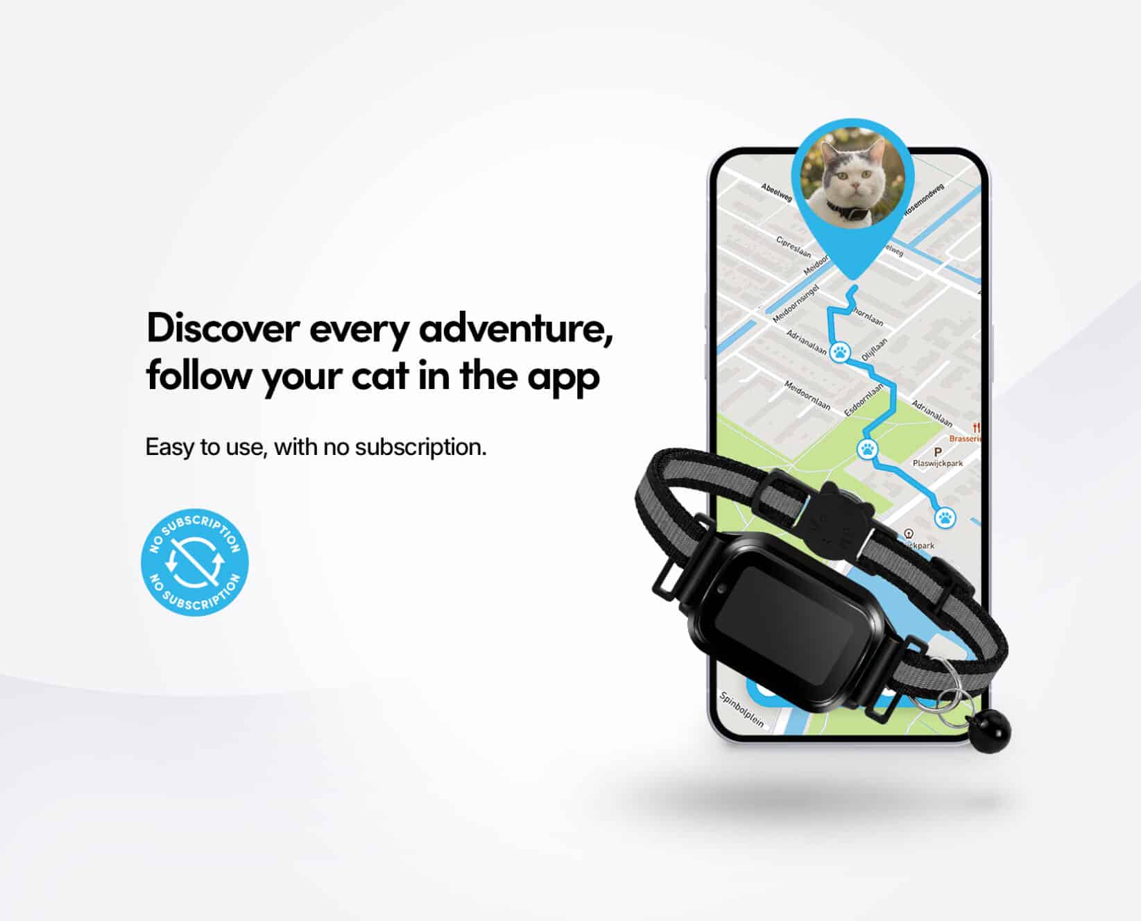 Spotter CatX - Cat GPS Tracker with Display, No Subscription