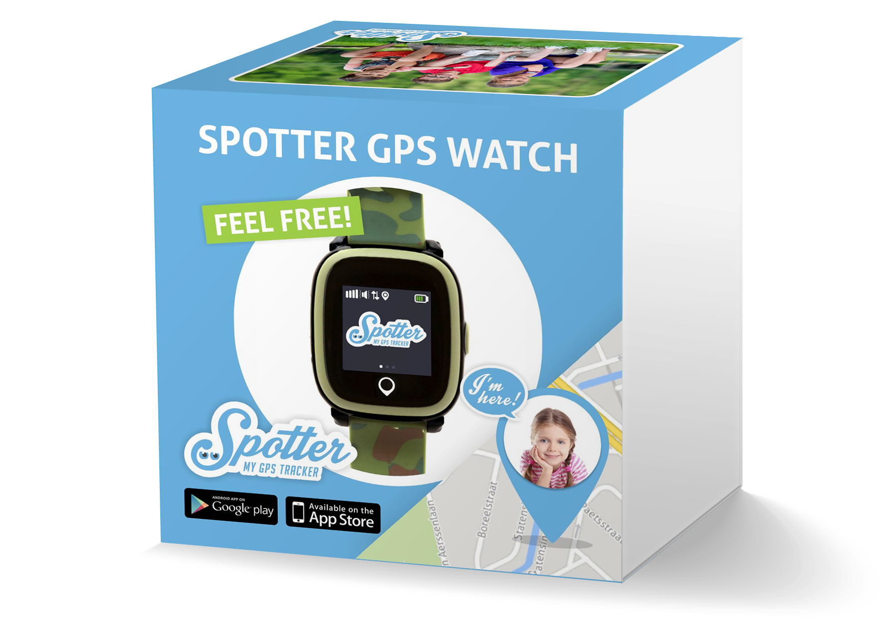 Spotter-GPS-reloj-Verde-Embalaje-Frontal