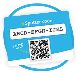 Ejemplo de un código Spotter con código QR para introducir al contactar con atención al cliente
