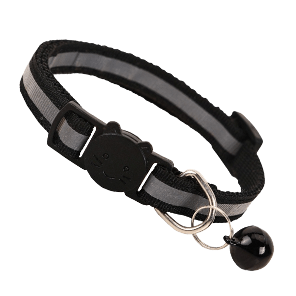 Collar para gatos CatX - negro reflectante con cascabel - Spotter