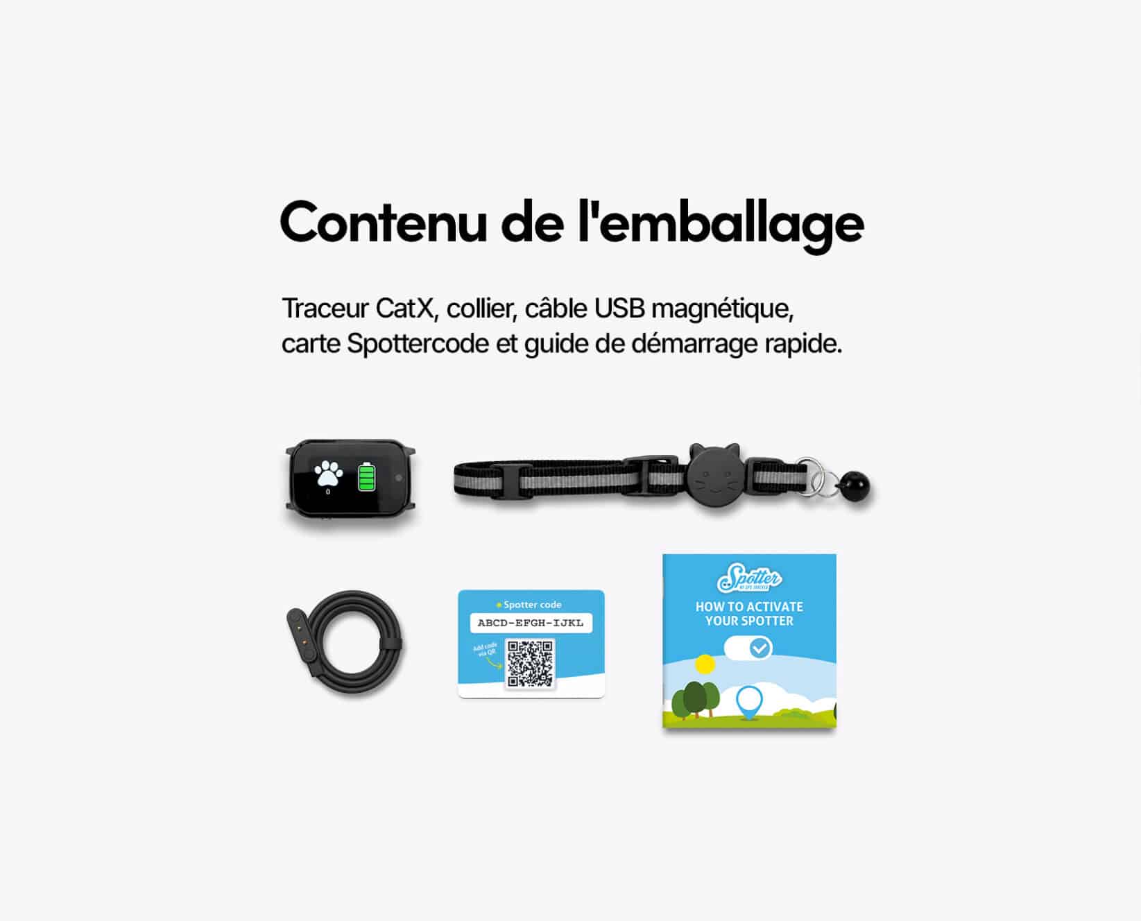 Spotter CatX - Traceur GPS pour Chat avec Écran, Sans Abonnement