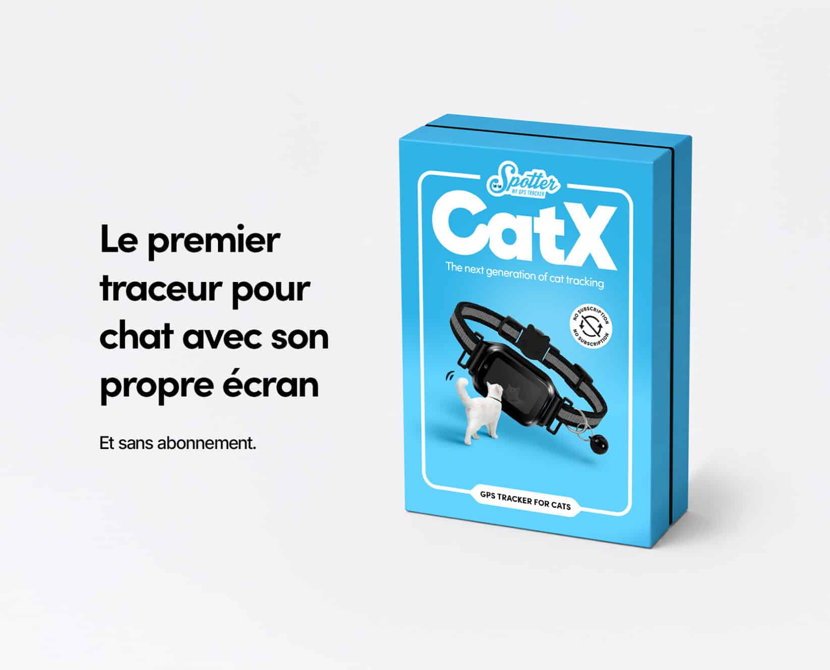 Spotter CatX - Traceur GPS pour Chat avec Écran, Sans Abonnement
