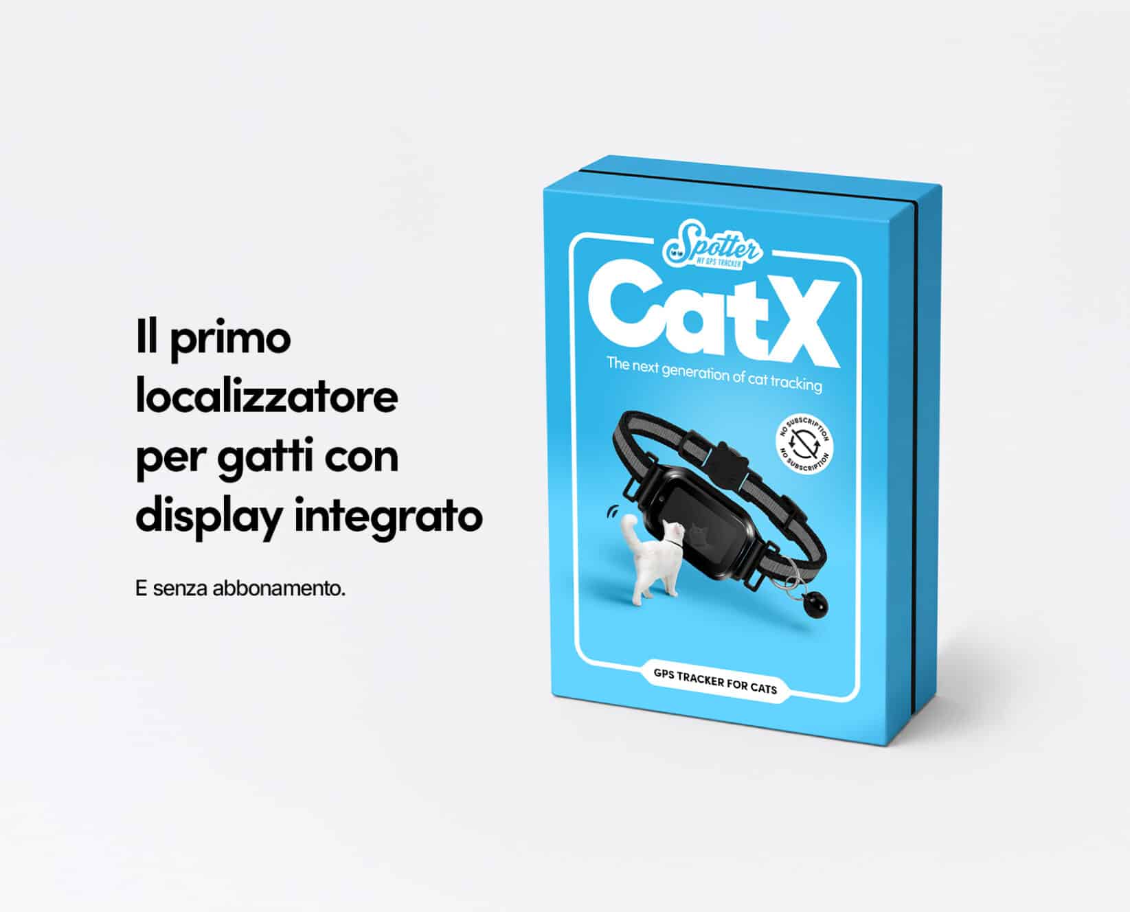 Spotter CatX - Localizzatore GPS per Gatti con Display, Senza Abbonamento