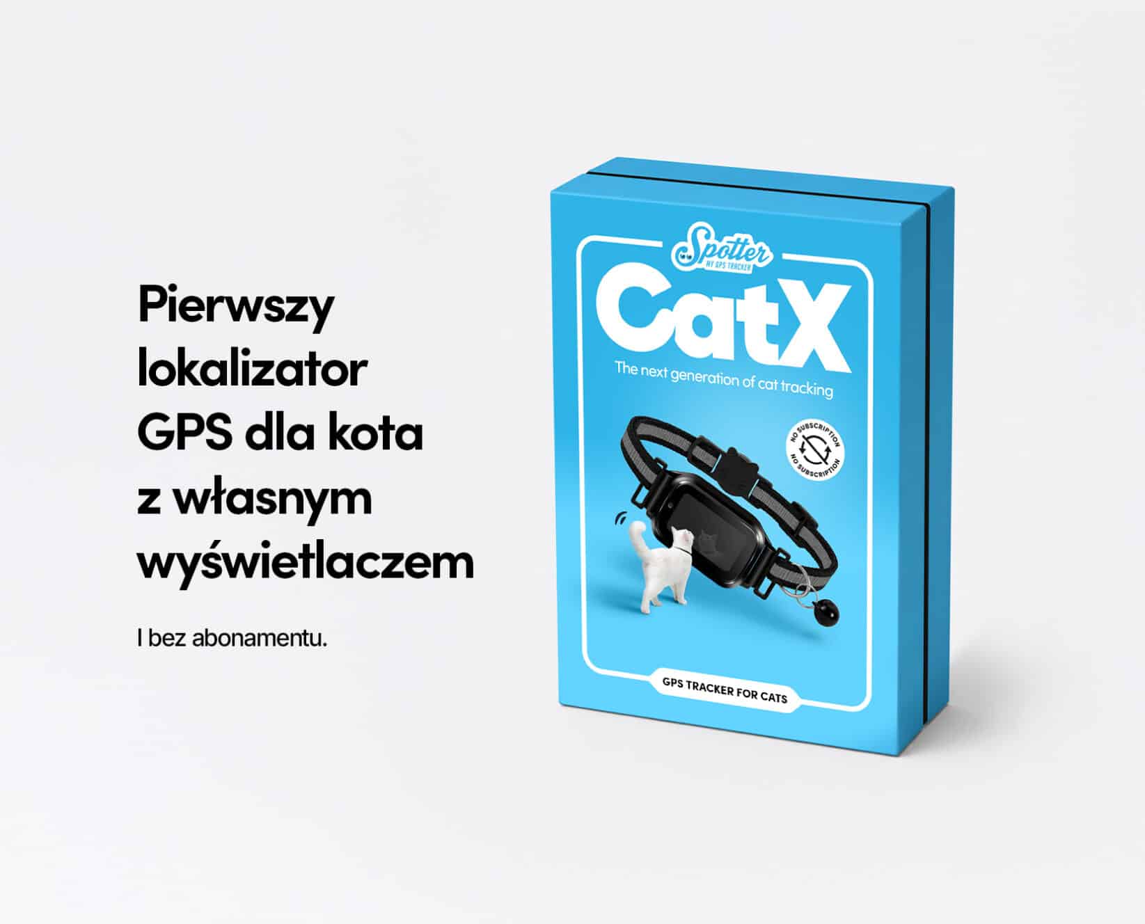Spotter CatX - Lokalizator GPS dla Kota z Wyświetlaczem, Bez Abonamentu
