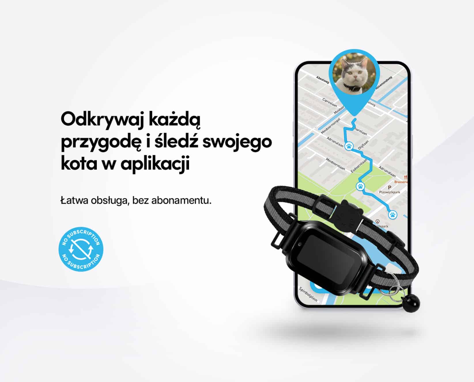 Spotter CatX - Lokalizator GPS dla Kota z Wyświetlaczem, Bez Abonamentu