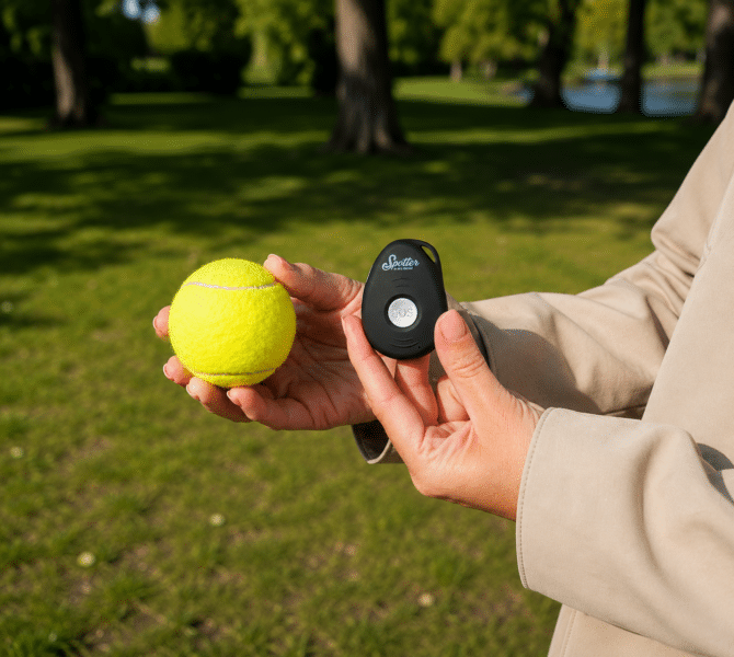 Spotter GPS tracker X10 - vergelijk tennisbal 670 x 600