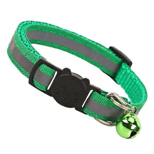 Kattenhalsband met veiligheidssluiting - Groen/reflecterend