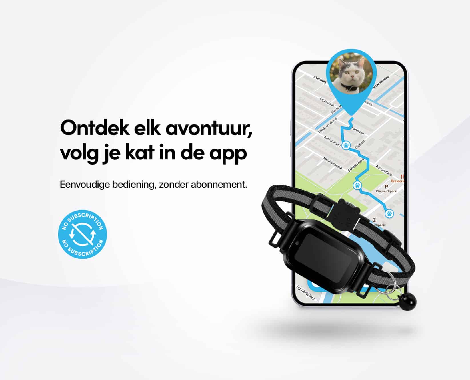 Spotter CatX - Kat GPS tracker zonder abonnement mét display